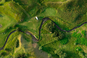 vue aérienne d’un paysage verdoyant